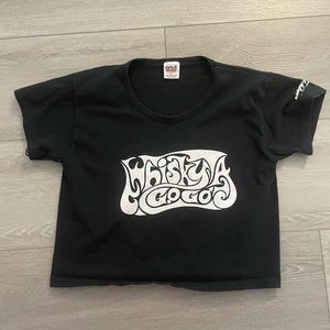 Black Whiskey A Go Go Cropped T-shirt in Medium.